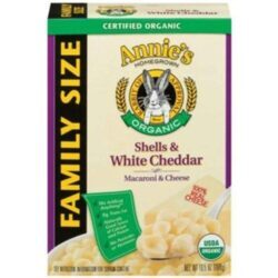 Macarrão Orgânico Annie's Homegrown Shells com Queijo Cheddar Branco - Kit 6 Caixas 298g