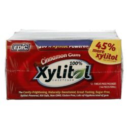 Epic Dental Goma de Mascar Xilitol Canela 1 Cx 12 Pacotes (12 Gomas/Pacote) - Saúde Bucal