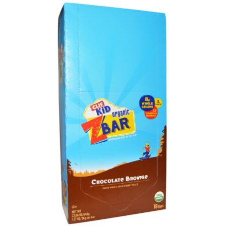 Clif Bar, Barras de Nutrição Orgânica Infantil ZBar, Chocolate e Castanha - 18 Barras (36g Cada)