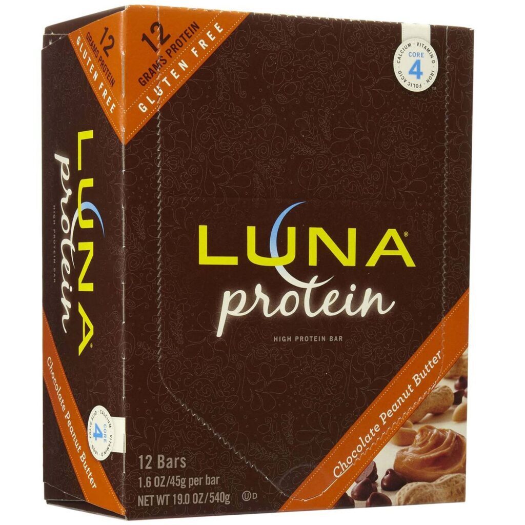 Luna Barras de Proteína Chocolate Amendoim 12 Unidades (540g)