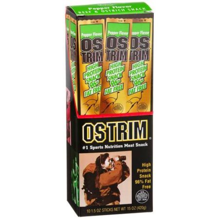 Ostrim Beef & Avestruz Snack Pimenta 10-1,5 varas onças [15 onças (420 g)]