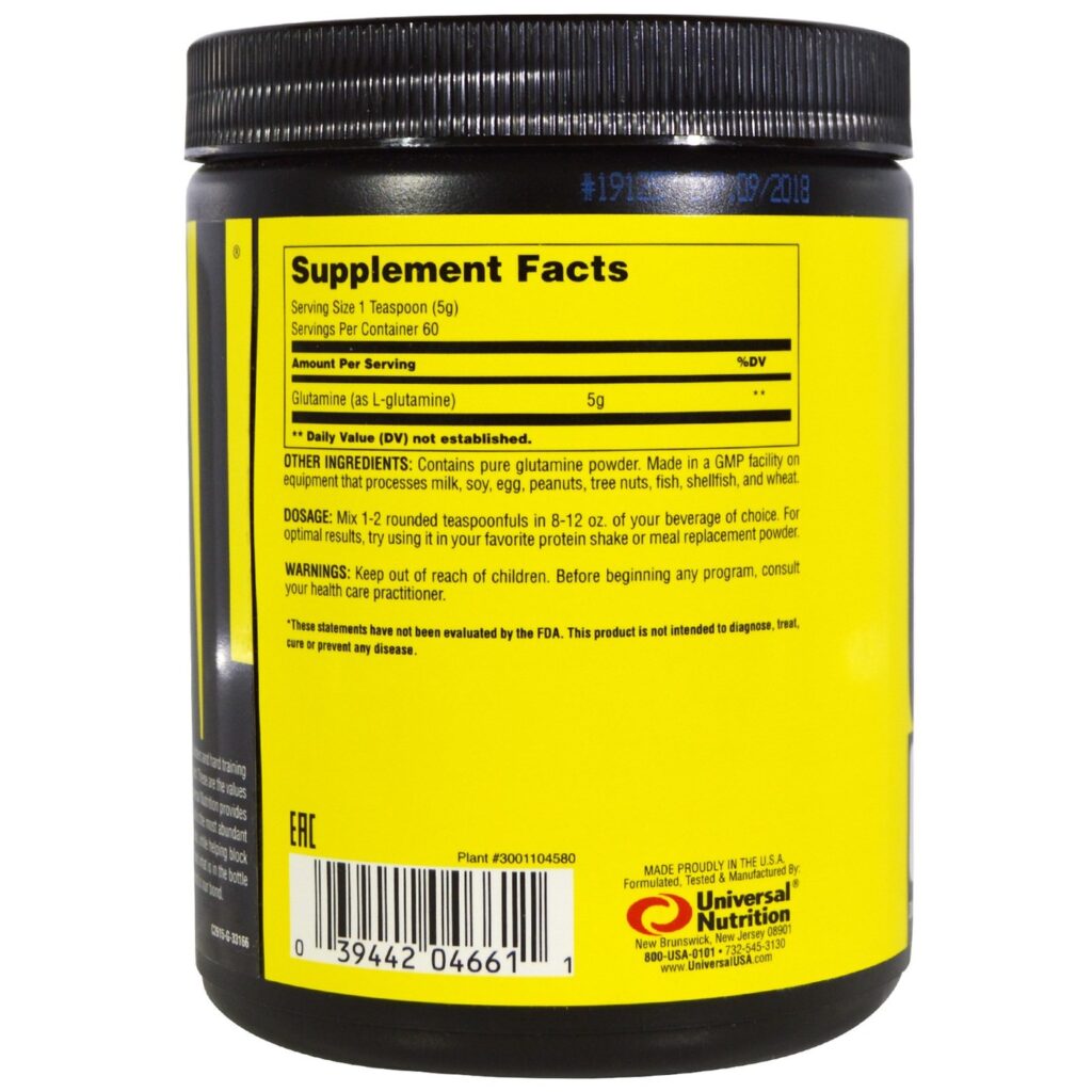 Universal Nutrition Glutamina em Pó 300g: Energia e Recuperação Muscular no Brasil - Imagem 2