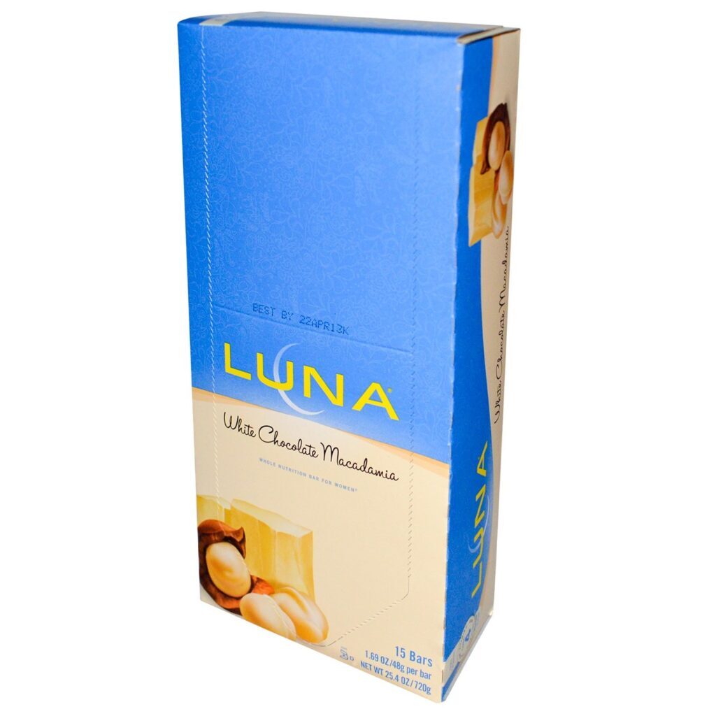 Luna Bars Barra Nutrição Completa Mulheres Chocolate Branco Macadâmia 15 Unidades