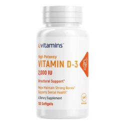 Vitamina D3 2000 UI eVitamins 120 Cápsulas Gel - Saúde Óssea e Imunidade