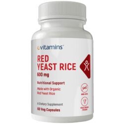 eVitamins Levedura de Arroz Vermelho Orgânico 60 Cápsulas: Controle de Colesterol Natural