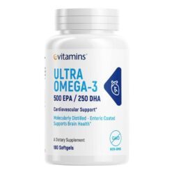 eVitamins Ultra Ômega 3 180 Cápsulas: Saúde Cardiovascular e Cerebral no Brasil