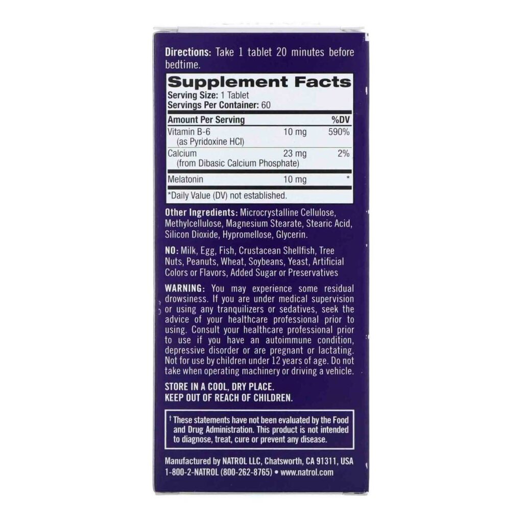 Natrol Melatonina Fórmula Avançada do Sono 10mg - 60 Tabletes: Melhore Seu Descanso Naturalmente - Imagem 2
