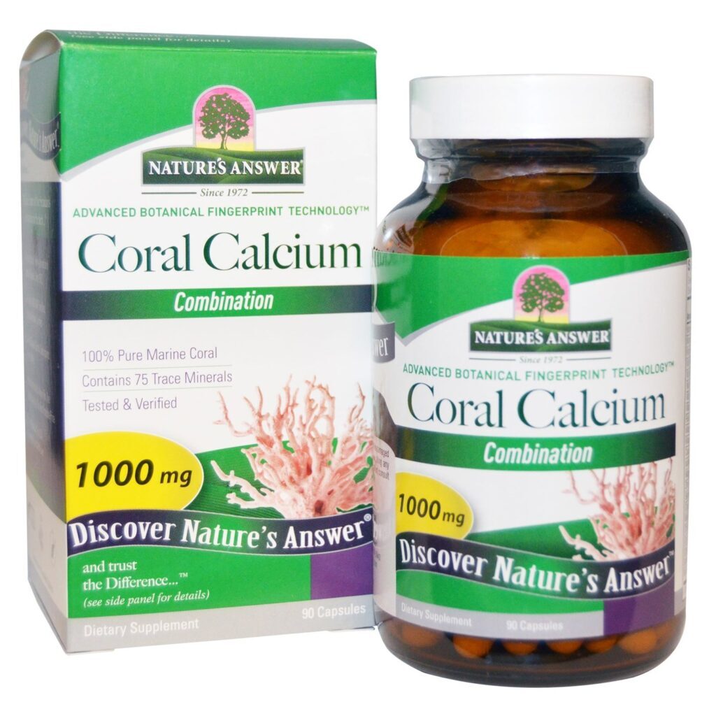 Nature's Answer Combinação Cálcio Coral - 90 Cápsulas: Saúde Óssea Essencial