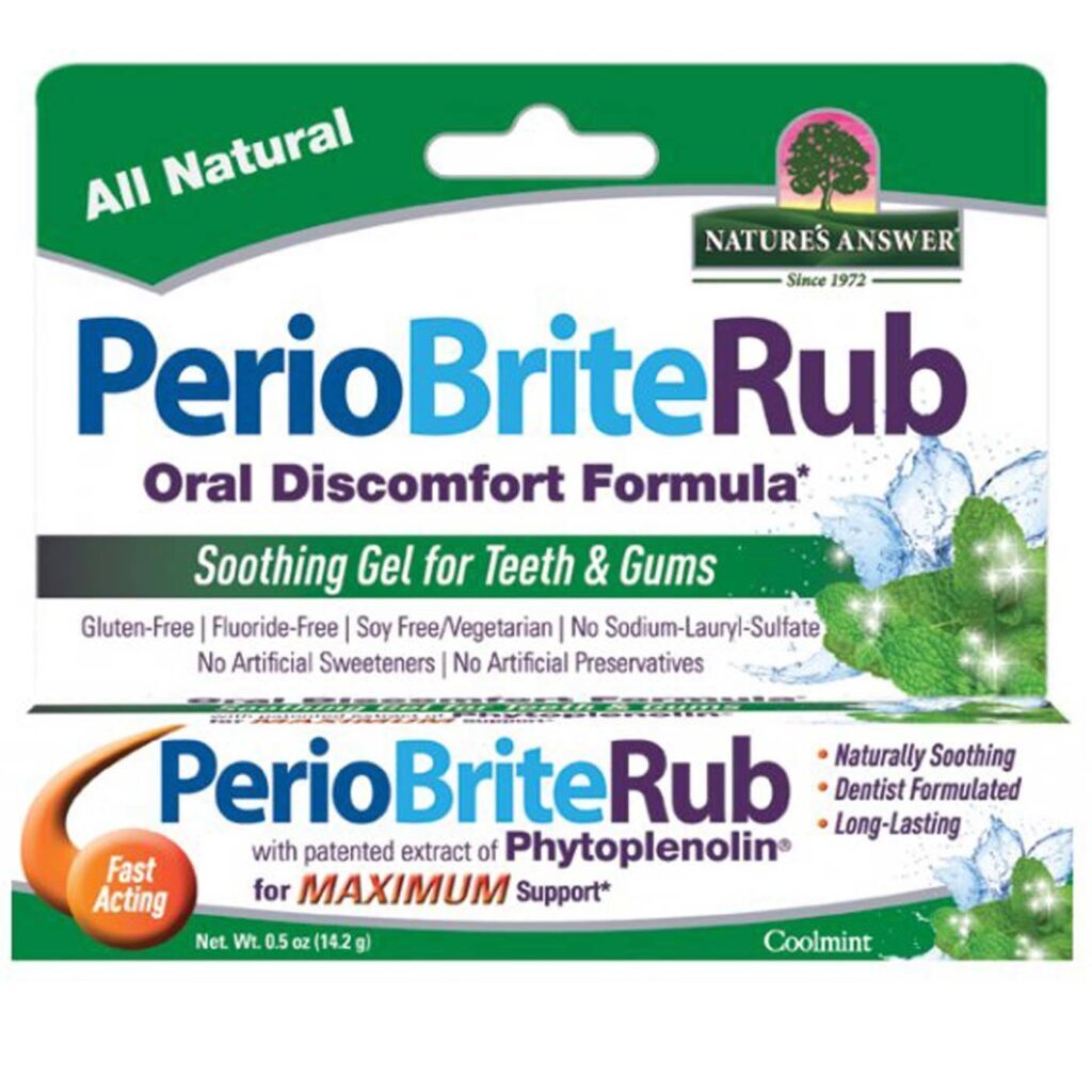 Nature's Answer PerioRub Fórmula para Desconforto Oral - 14.2g Alívio e Bem-Estar