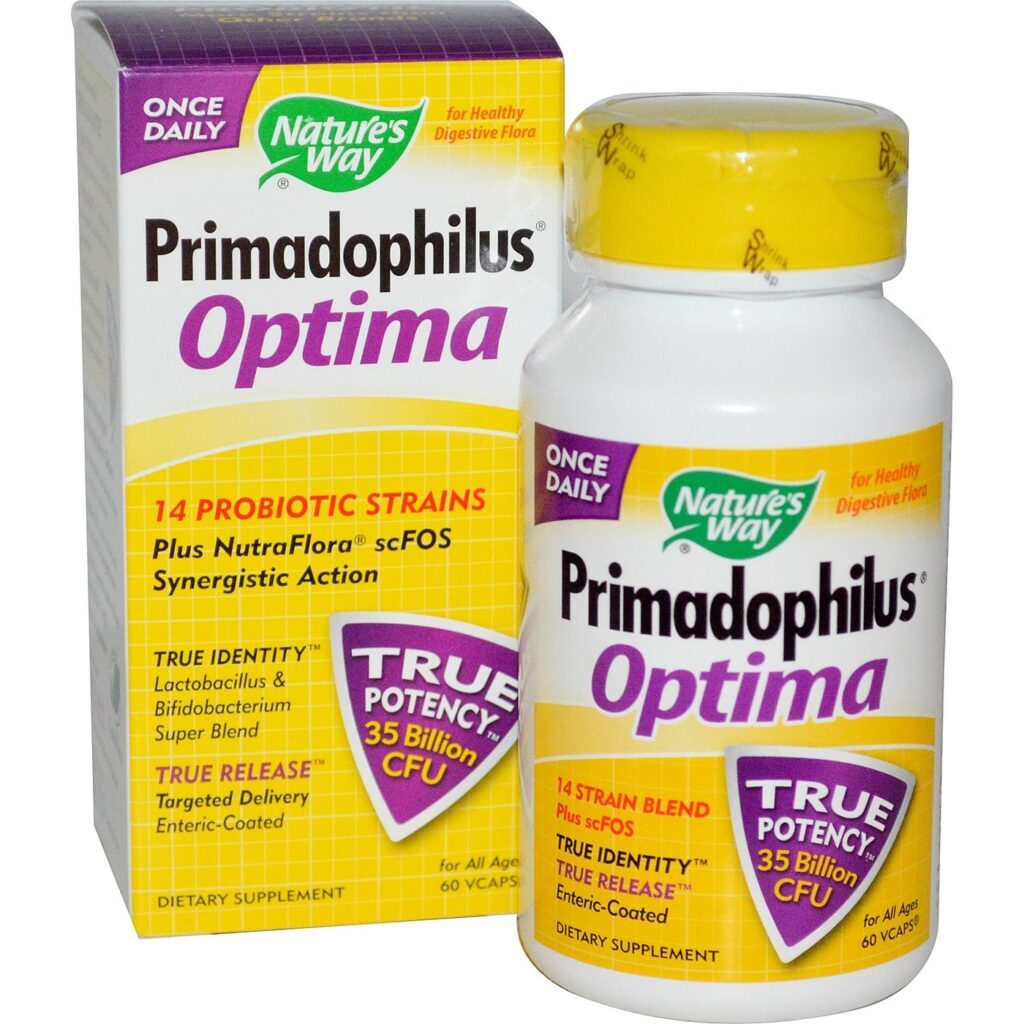 Nature's Way Probiótico Primadophilus Optima - 60 Cápsulas Vegetarianas
