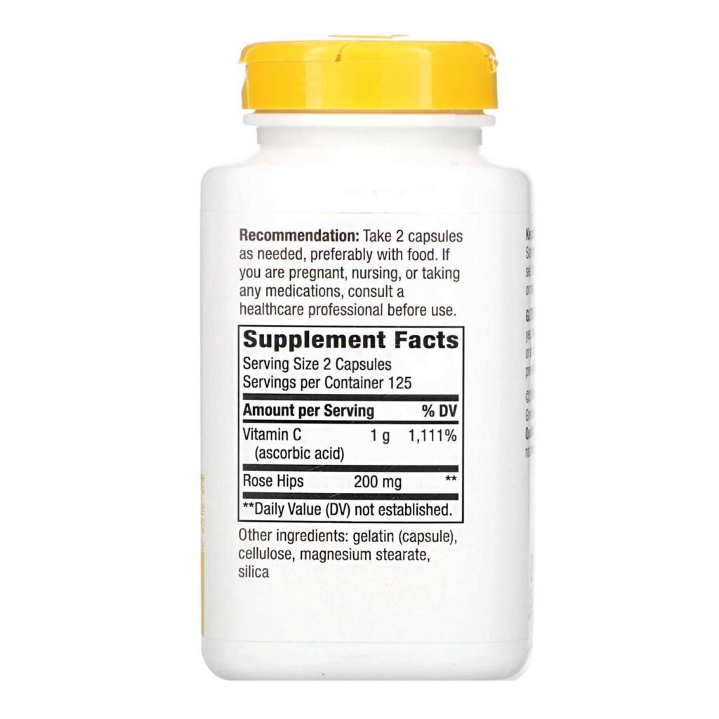 Vitamina C-1000 Nature's Way com Rosa Mosqueta - 250 Cápsulas para Imunidade e Pele Radiante - Imagem 2