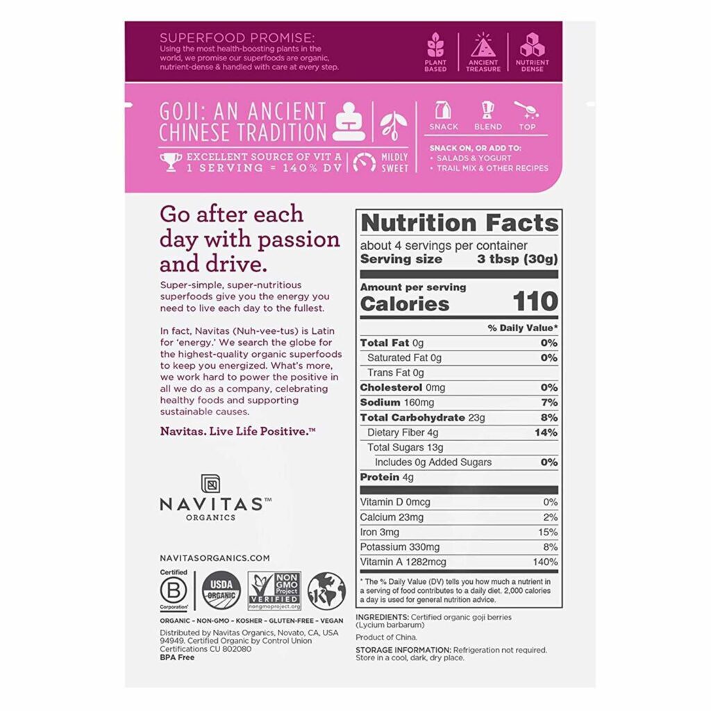 Goji Selvagem Orgânico Navitas Naturals 113g - Superalimento Antioxidante - Imagem 2
