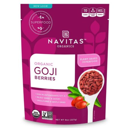 Navitas Naturals, Goji Berries Secas ao Sol - 227 g (8 oz)