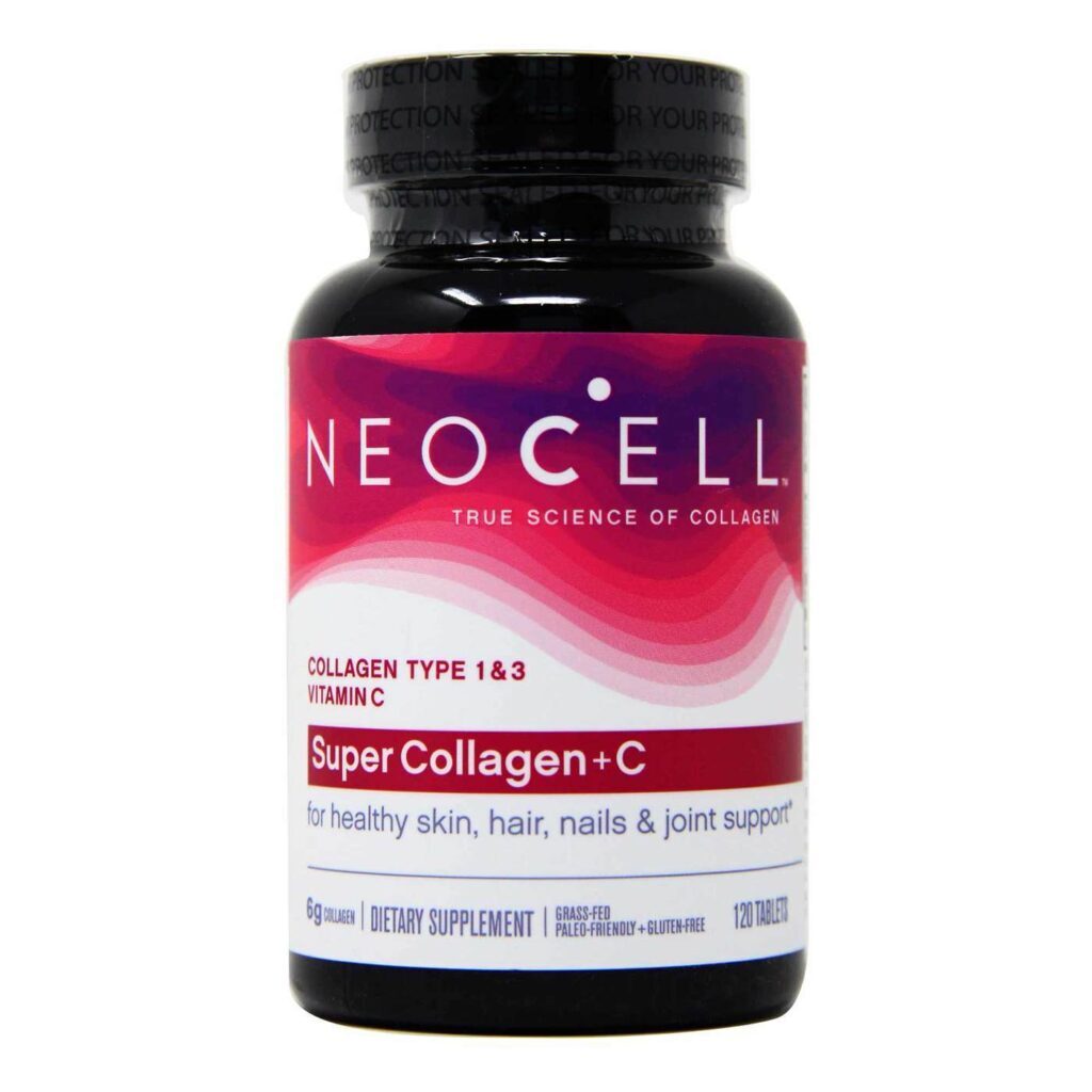 Super Colágeno + Vitamina C Neocell Labs: Pele Radiante, Cabelo Forte e Unhas Saudáveis - 120 Tabletes