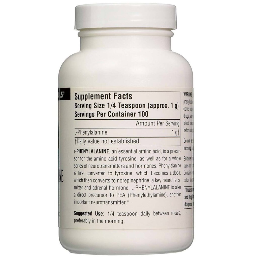 L-Fenilalanina em Pó Source Naturals 100g: Mais Energia e Foco Mental - Imagem 2