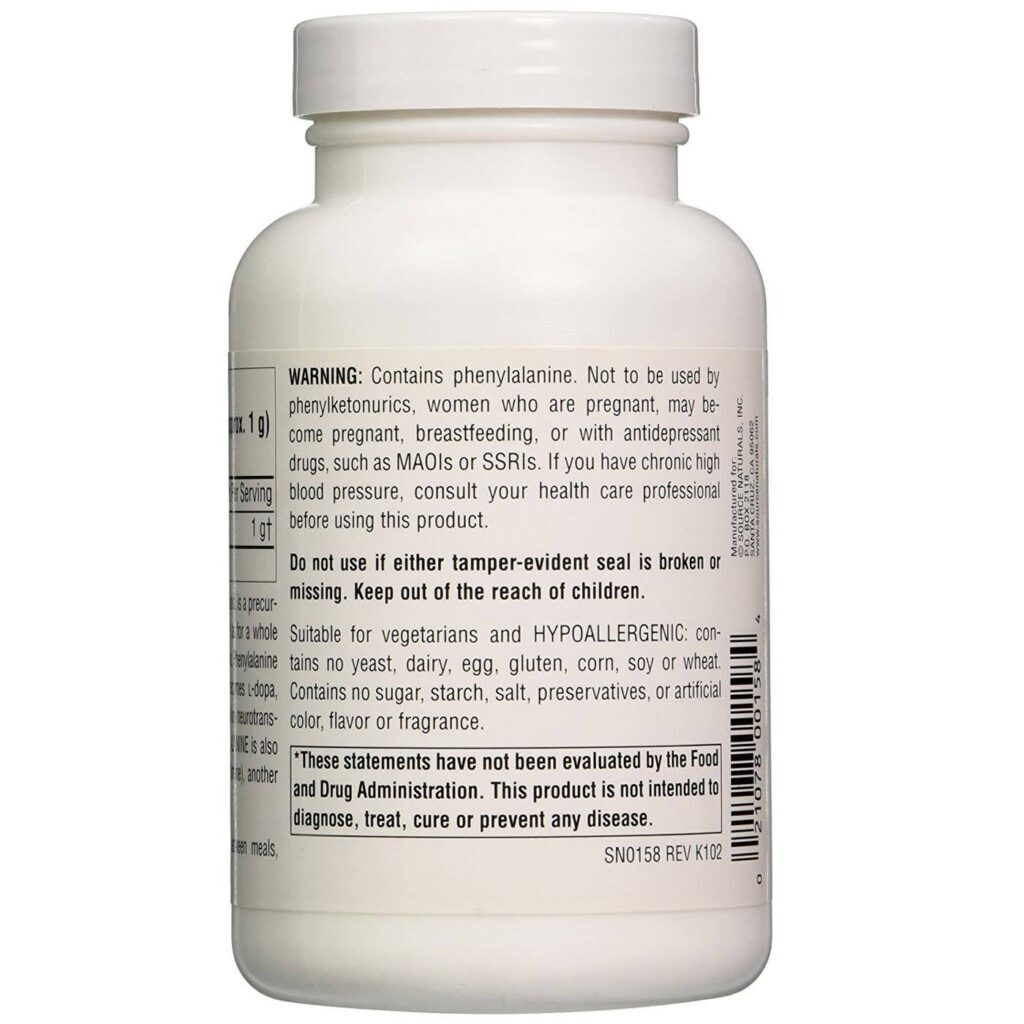 L-Fenilalanina em Pó Source Naturals 100g: Mais Energia e Foco Mental - Imagem 3