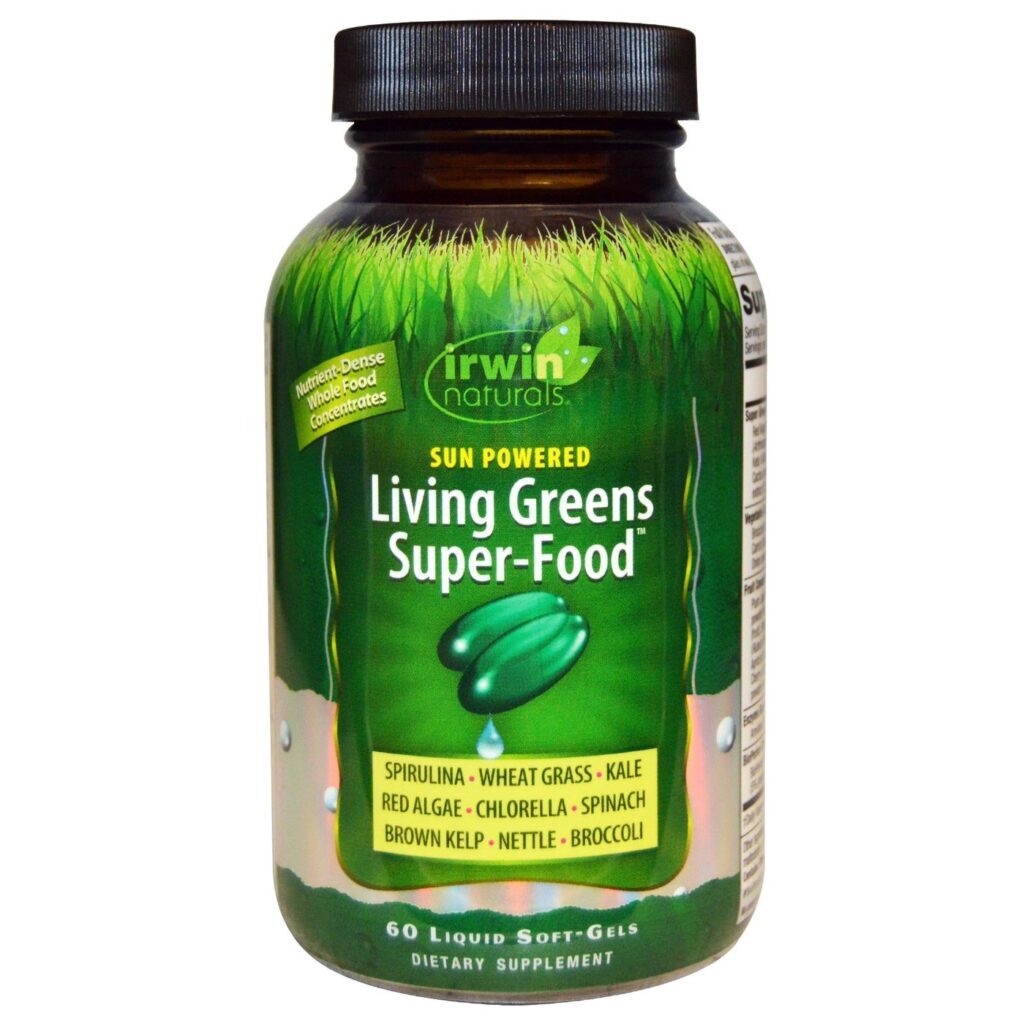 Irwin Naturals Verdes Vivos Super-Food™ 60 Cápsulas Gel Líquido - Vitalidade e Nutrição