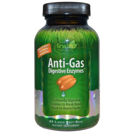 Irwin Naturals, Anti-Gas™ Enzimas Digestivas - 45 Cápsulas