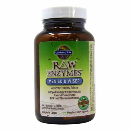 Garden of Life RAW Enzymes Homens 50+ 90 Cápsulas Vegetarianas para Digestão e Energia - Imagem 5