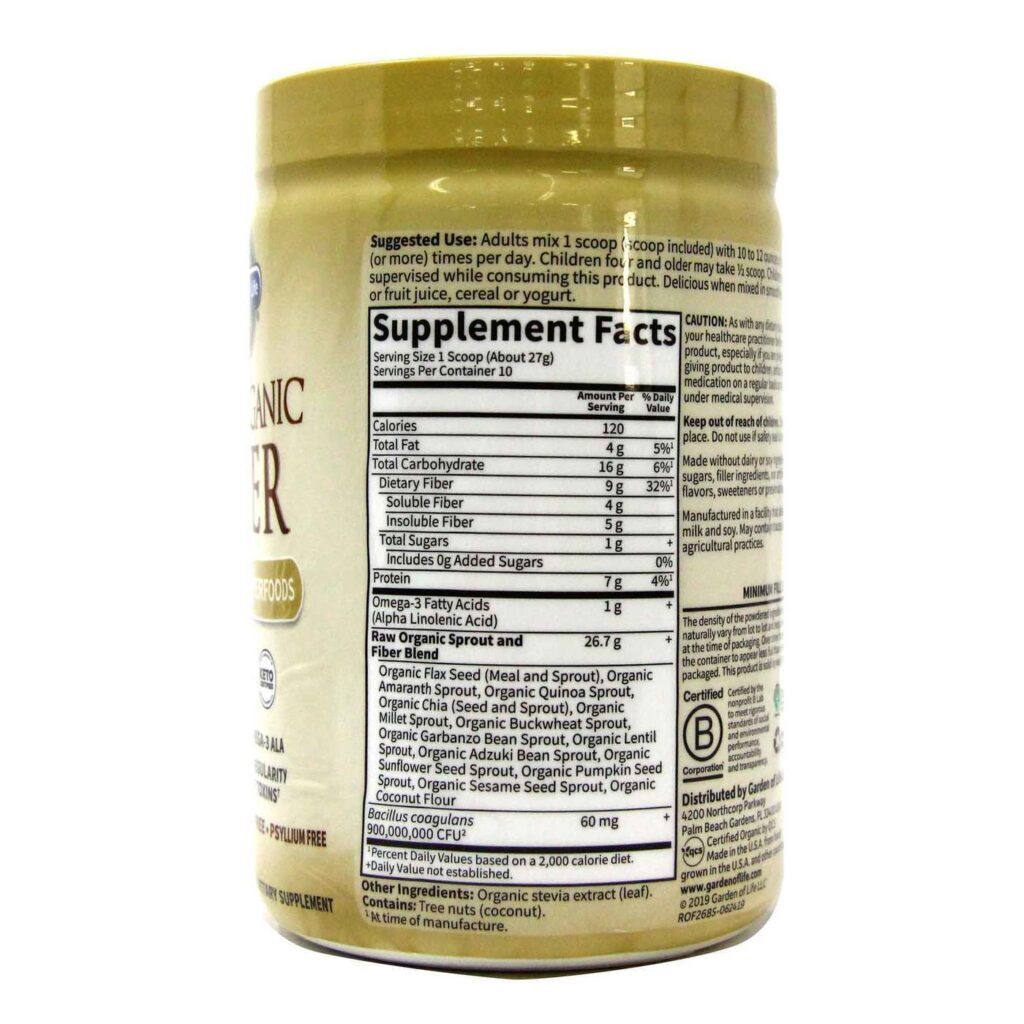Garden of Life Fibra Crua - 200g: Saúde Digestiva e Bem-Estar - Imagem 2