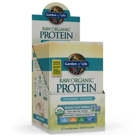 Garden of Life, Proteína Orgânica RAW, Natural - 10 Pacotes (28 g Cada) 284 g Total