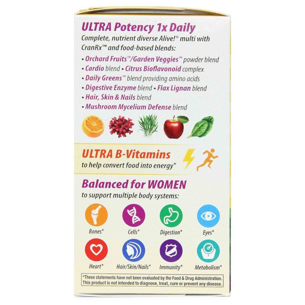 Nature's Way Alive! Multivitamínico Feminino - 60 tabletes: Energia e Bem-Estar Completo - Imagem 3