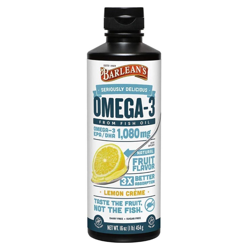 Barlean's Óleo de Peixe Ômega-3 Creme de Limão - 454g: Pureza e Sabor para sua Saúde