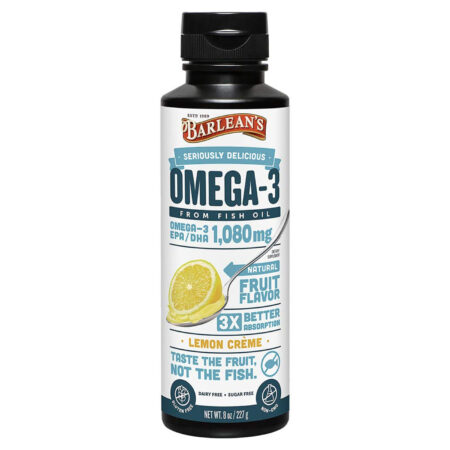 Barlean's, Creme de Limão com Óleo de Peixe Ômega-3 - 8 fl oz (227g)