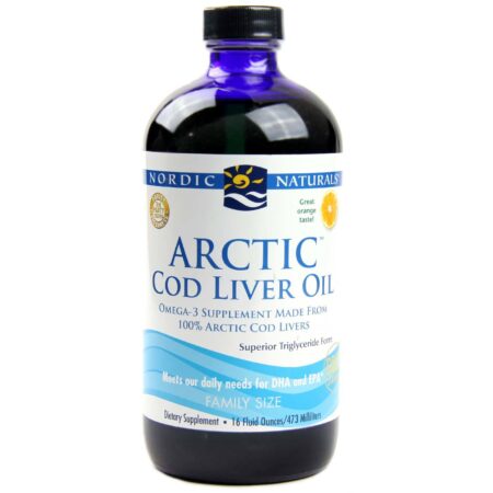 Nordic Naturals, Óleo de Fígado de Bacalhau do Ártico - Sabor Laranja - 16 fl oz (473mL)