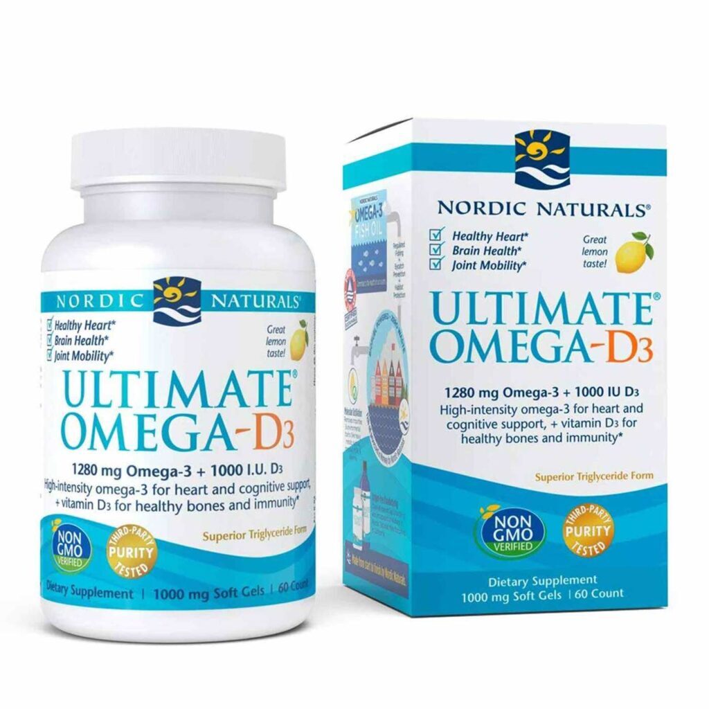 Nordic Naturals Ômega-3 com Vitamina D3 Sabor Limão - 60 Cápsulas Gel