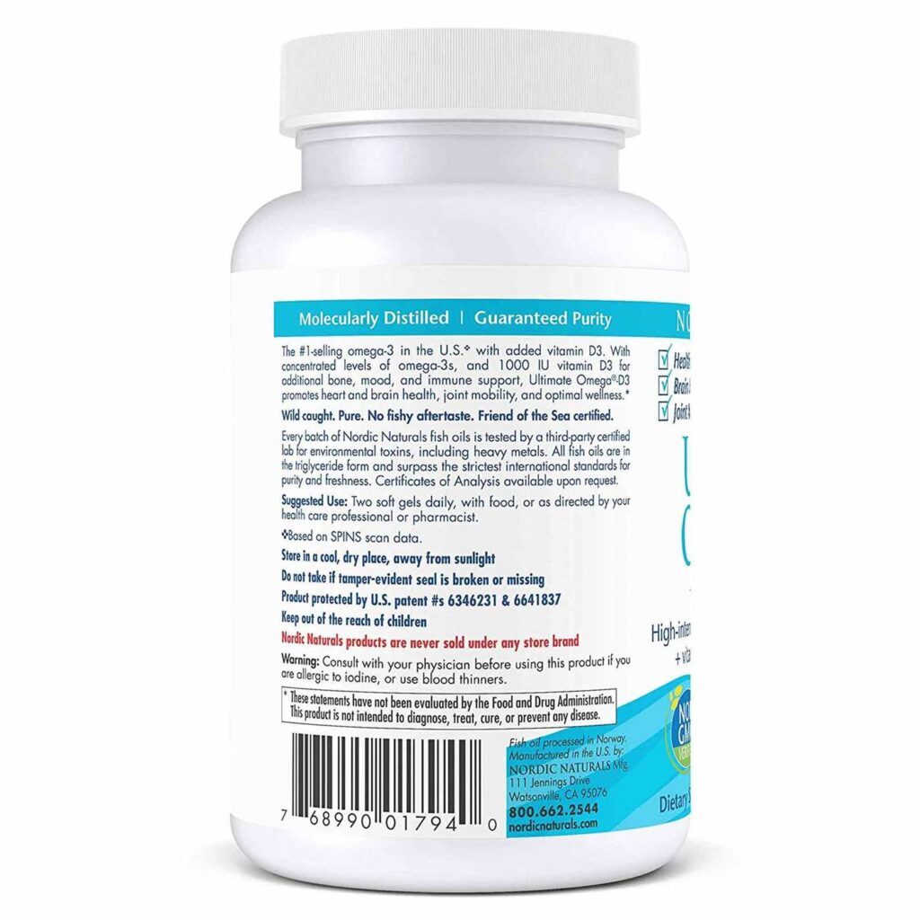 Nordic Naturals Ômega-3 com Vitamina D3 Sabor Limão - 60 Cápsulas Gel - Imagem 3