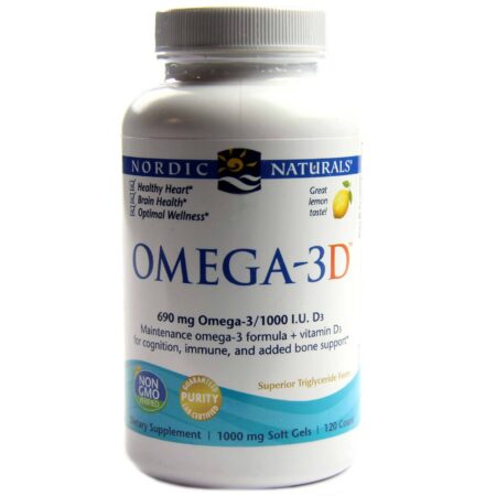 Nordic Naturals, Omega-3D Limão - 120 Cápsulas