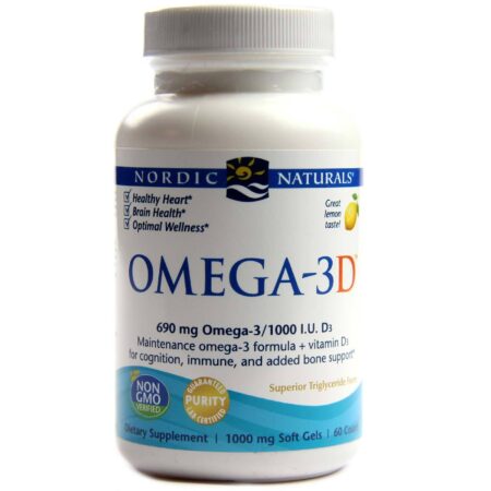 Nordic Naturals, Omega-3D, Limão - 60 Cápsulas