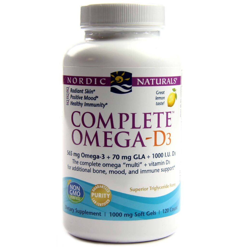 Nordic Naturals Completo Ômega D3 Limão 120 Cápsulas Gel - Saúde Imunológica e Ósseo