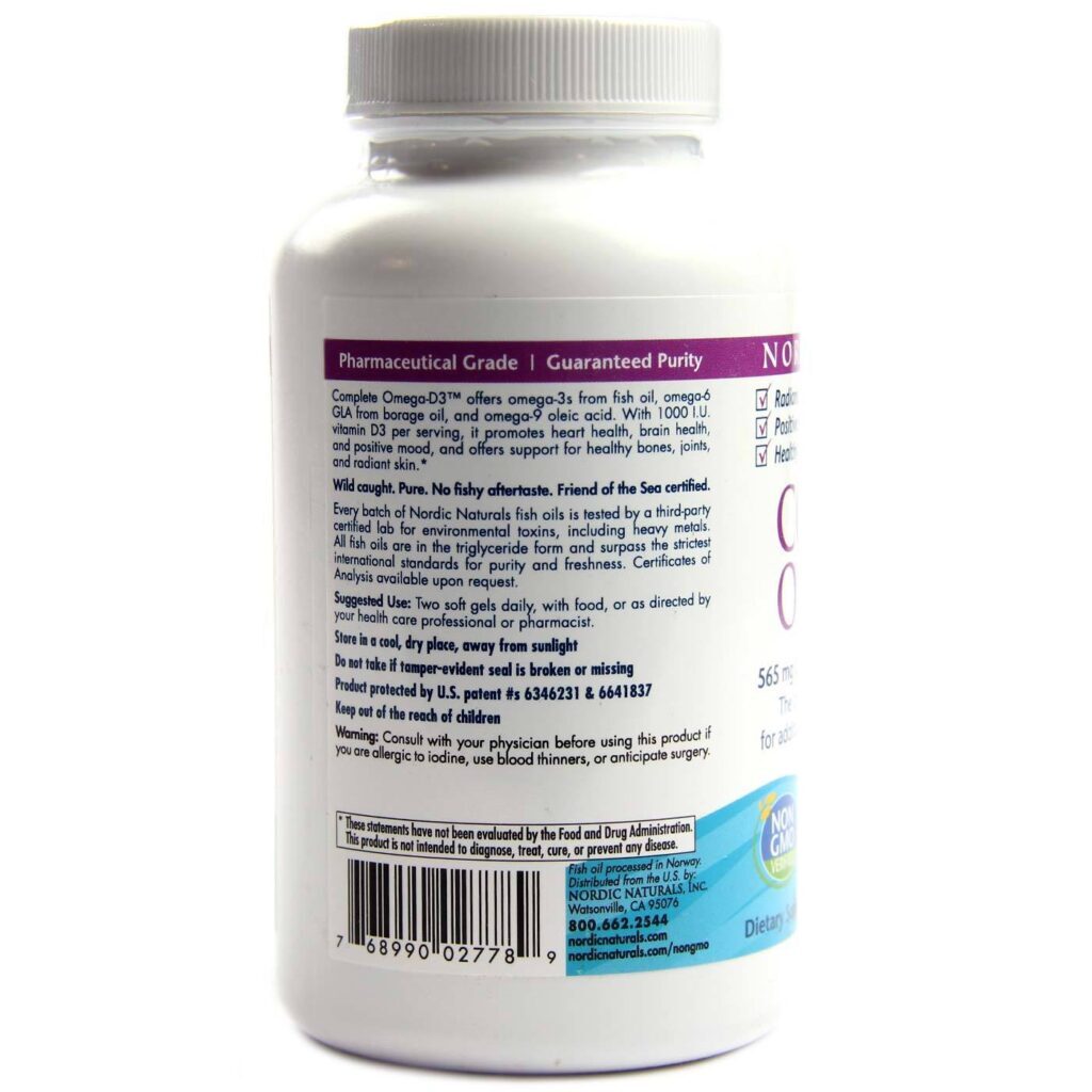 Nordic Naturals Completo Ômega D3 Limão 120 Cápsulas Gel - Saúde Imunológica e Ósseo - Imagem 3