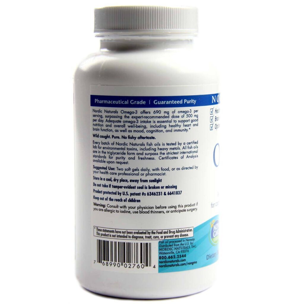 Omega-3 690 mg Nordic Naturals 120 Cápsulas: Pureza e Potência para sua Saúde - Imagem 3