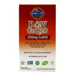 Garden of Life RAW CoQ10™ 200 mg - 60 Cápsulas Vegetarianas para Energia e Saúde Cardíaca