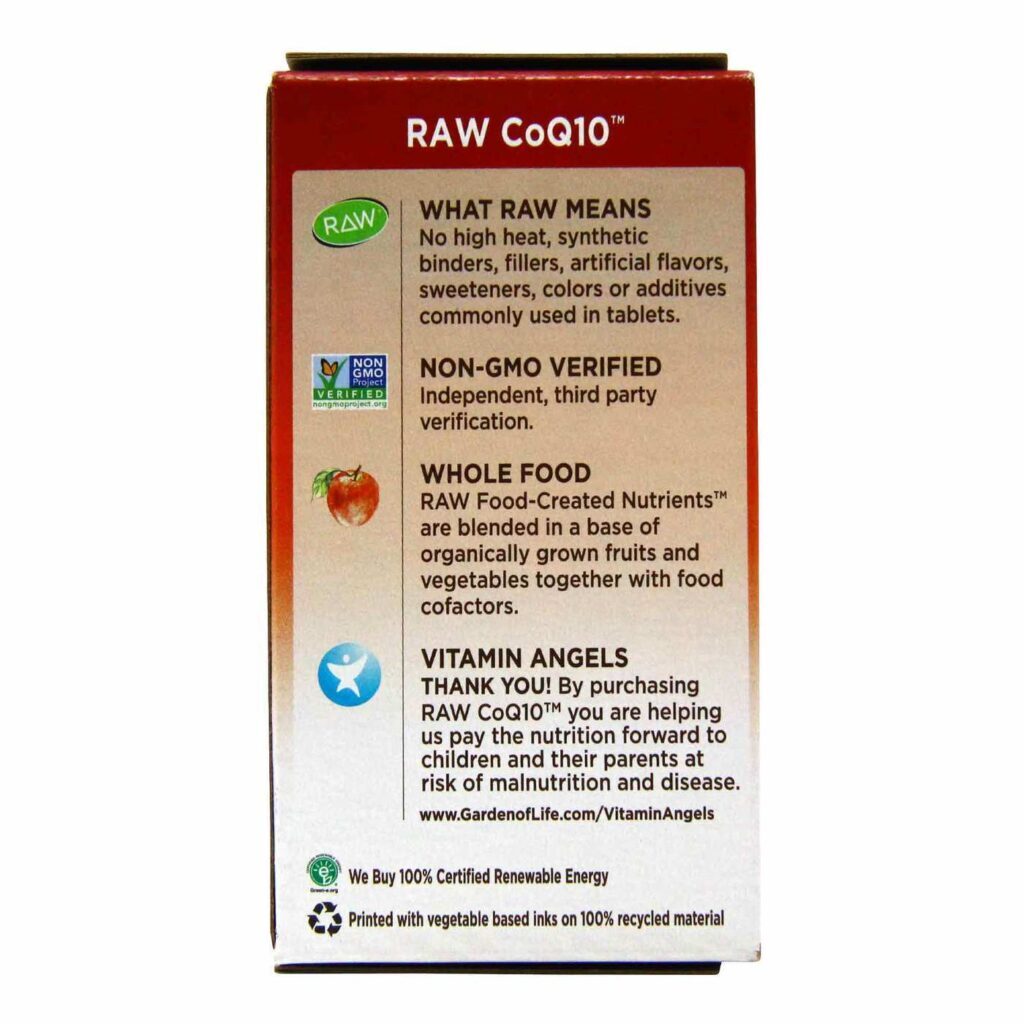 Garden of Life RAW CoQ10™ 200 mg - 60 Cápsulas Vegetarianas para Energia e Saúde Cardíaca - Imagem 3