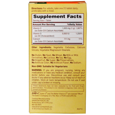 American Health, Vitamina C com D3 Ester-c - 60 Tabletes - Image 2