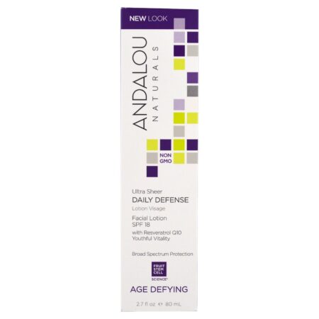 Andalou Naturals, Loção Facial Anti-Idade Defesa Diária FPS 18 - 80 ml (2,7 fl oz)