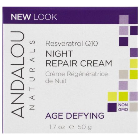 Andalou Naturals, Creme Reparo Noturno - Anti-Idade Resveratrol Q10 - 50 g