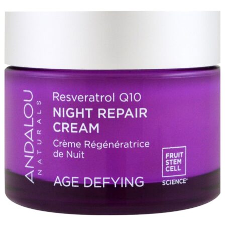 Andalou Naturals, Creme Reparo Noturno - Anti-Idade Resveratrol Q10 - 50 g - Image 3