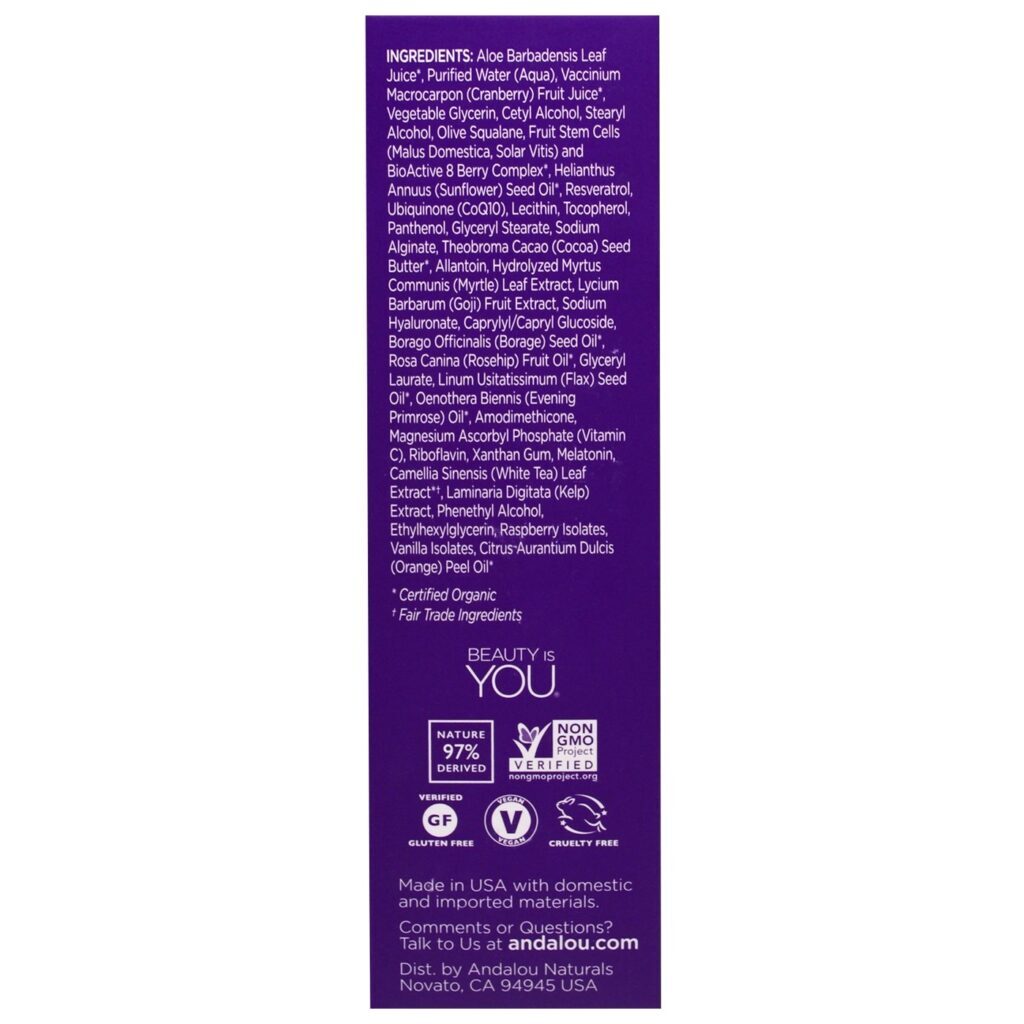 Andalou Naturals Serum Revitalizante Desafio da Idade 32mL: Pele Jovem e Firme - Imagem 2