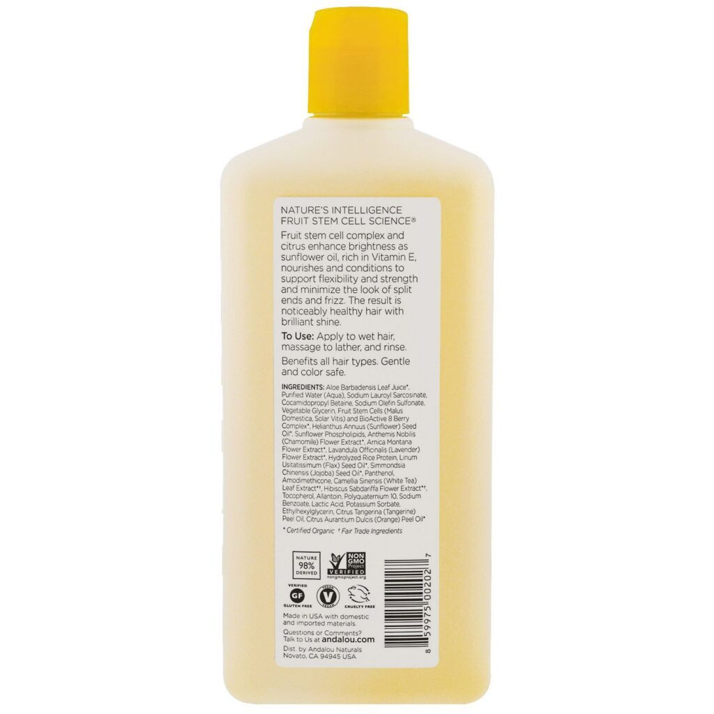 Andalou Naturals Shampoo Brilho Girassol e Cítrico 326g (11.5 oz) - Imagem 2