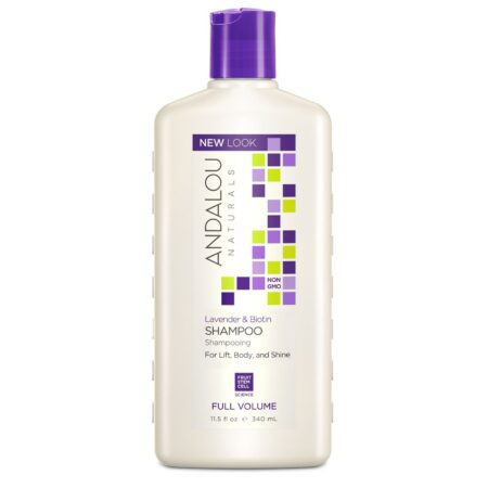 Andalou Naturals, Shampoo de Lavanda e Biotina com volume total -11,5 oz (340mL)