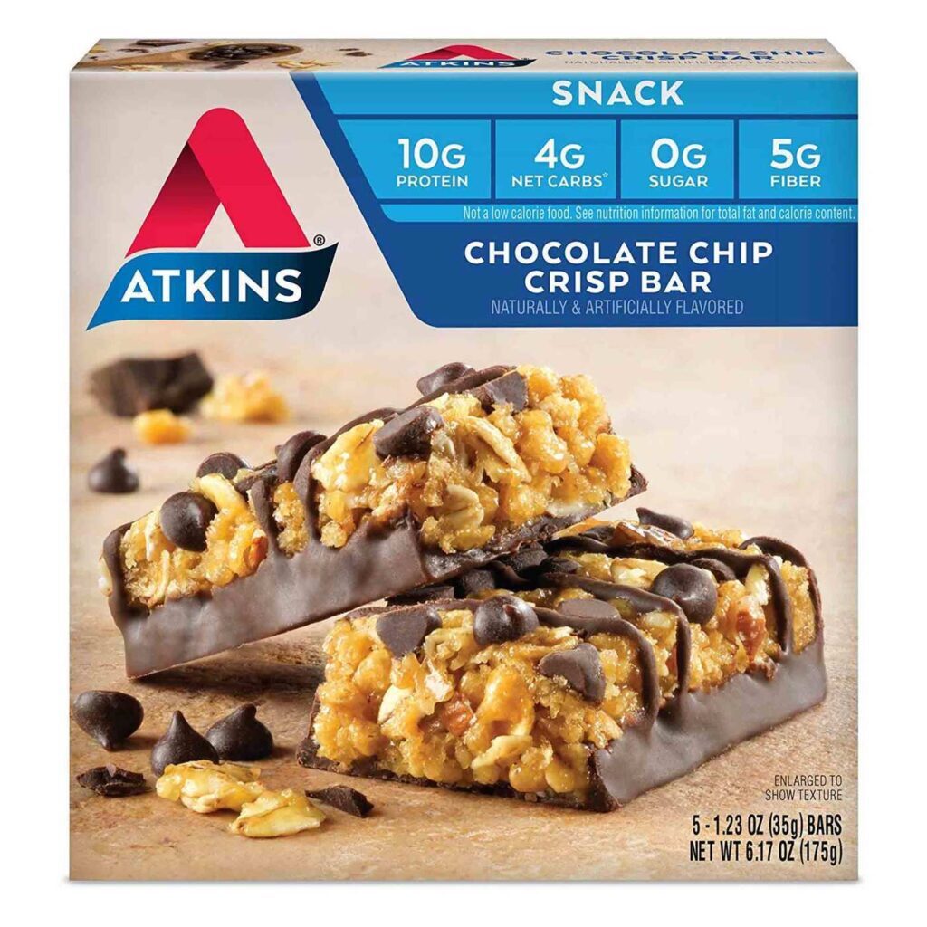 Barras de Proteína Atkins Chocolate Chip Crisp - 5 Barras: Sabor e Nutrição para o Brasil