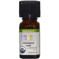 Aura Cacia Óleo Essencial de Folha de Canela Orgânica 7.4ml - Ação Termogênica e Antioxidante