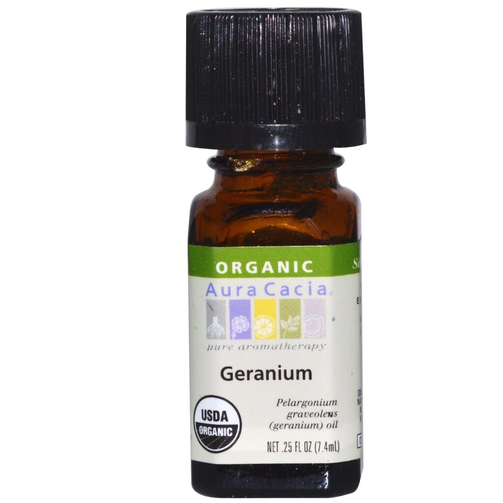 Aura Cacia Óleo Essencial de Gerânio - 7.4 ml (Benefícios Terapêuticos e Aromaterapia)