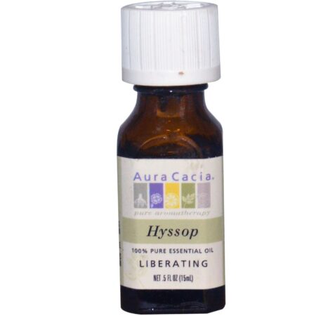 Aura Cacia, Óleo Essencial Hissopo - 0,5 fl oz (15mL)