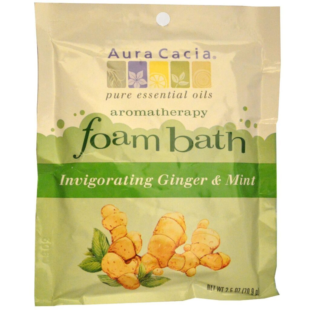Aura Cacia Espuma de Banho Gengibre & Menta - 70.9g: Revitalize seu Banho